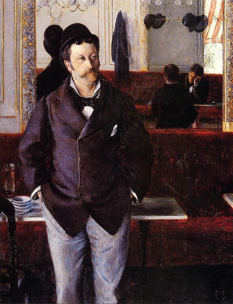 art-mirrors-art:  Gustave Caillebotte - At the Cafe in Rouen (1880) 