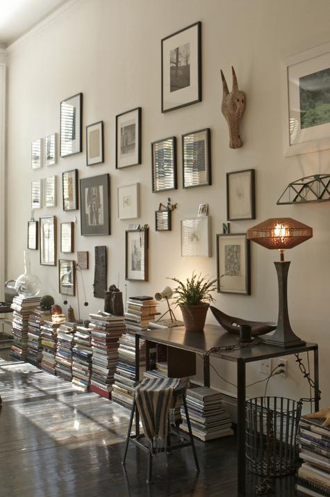 I love the eclectic mix of frames and artifacts on the wall. This is the kind of wall that you get lost in for a good couple minutes until a friend walks in the room and tells you one of the stories behind one of the pieces.
cabbagerose:
“ scott...