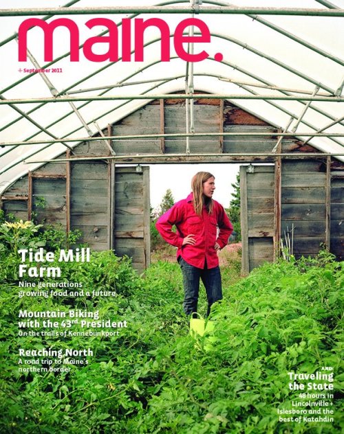 When the September issue of Maine Magazine arrived at my door a few weeks ago, I couldn’t stop thinking about how Maine chic Carly DelSignore from Tide Mill Farm looks in her double pocket flannel/chamois shirt on the cover.