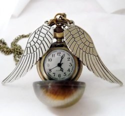 wickedclothes:  The Golden Snitch watch-necklaces