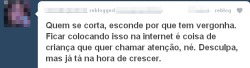 oliveyellow:  Isso ai é porque vocês reclamam que as pessoas te julgam, que a sociedade é hipócrita, mas olha o que vocês estão fazendo agora JULGANDO, pra quem sempre reclamou de ser julgado pelas pessoas, reclamou de injustiça, se vocês acham