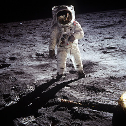 black-wolves:  Buzz Aldrin on the Moon (by