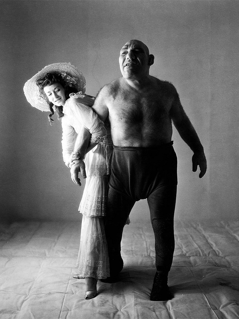 Dorian Leigh and Maurice Tillet by Irving Penn.