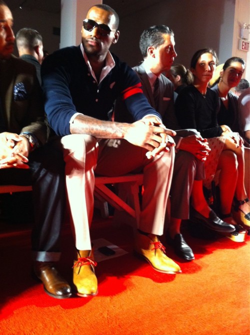 gqfashion:
“ GQ cover alum LeBron James killing it in Michael Bastian at Michael Bastian. — Photo by Michael Hainey.
”
Isn’t this kind of like wearing a T-shirt with the band’s name that you’re seeing in concert? Are there rules about this sort of...