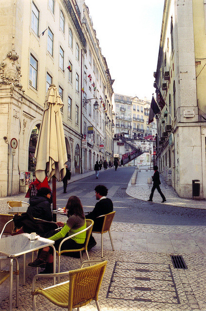  | ♕ |  Old corner cafe in Lisbon  | by © Peter Gutierrez | via ysvoice 