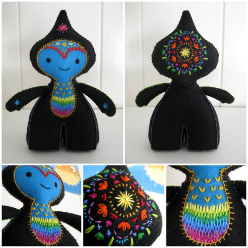 Star Man by  Lily Fox at deviantART. Found at Craftzine here. Made out of felt and then embroidered.