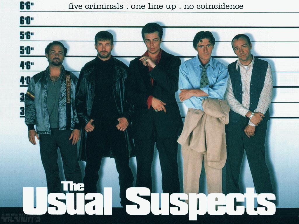 THE USUAL SUSPECTS 1995
9/12/11 FTC 9
An intermission from the Coen’s films to watch a great mystery/crime movie with a pretty crazy ending. I won’t say much more about it for those of you who haven’t seen it. Sweet movie.