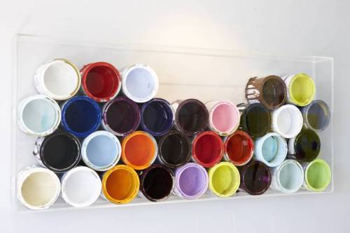 Paint Bucket Art. Found at Velvet Palette here. Numerous photos of amazing interiors of this house f