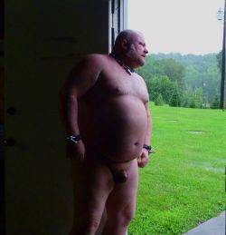 wooferstl:  This was taken early in the summer at the nudist campground. It rained the whole weekend, so we hung out in the playroom a lot. Not that there’s anything wrong with that… 