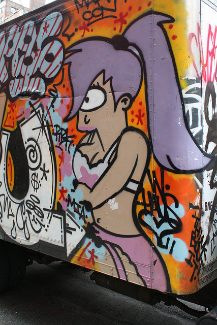 comedycentral:  Futurama Fanarama: Leela Graffiti  [via] 