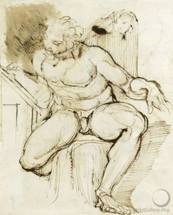 Fuseli - A Seated Male Nude