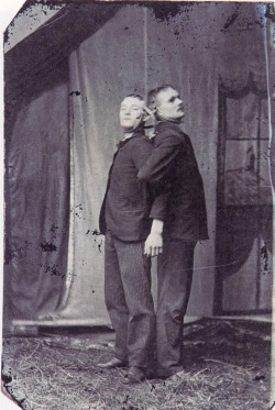     ca. 1890, [two friends hanging together],