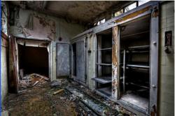 bestabandoned:  Morgue; Midlands, UKUnidentified people are often kept in morgues until they can be matched with a missing person; sometimes for years. Fortunately, the identification process is no longer performed publicly the way it was Paris in the