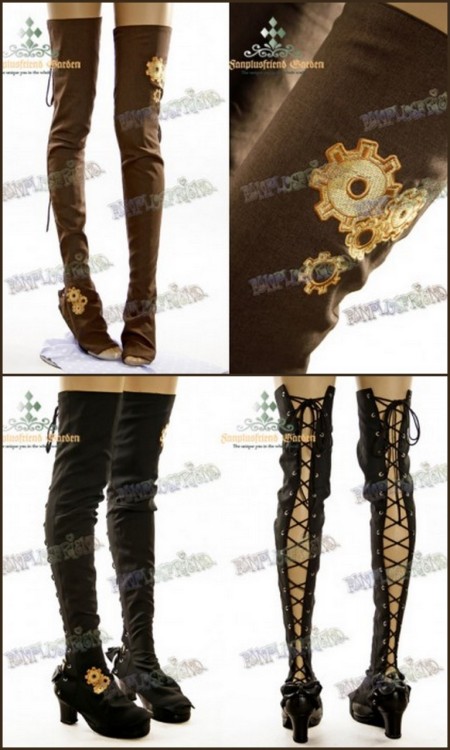 Embroidered Steampunk Lace-up Spats. Found at Urban Threads here. Buy them for around $16 at Fanplus