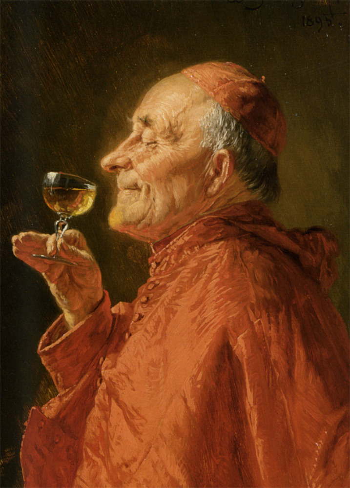 poboh:  A Good Vintage, Eduard Von Grutzner. Germany,  (1846-1925) 