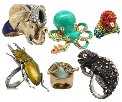 shujinkakusama:  Wannit. Chameleon and octopus and beetle rings for meeee. 