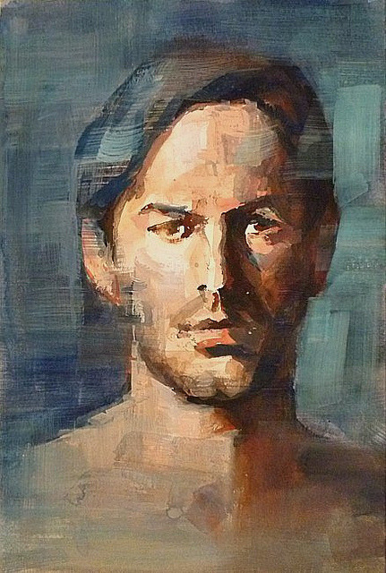 rdenker:  Head study by raeburn10025 on Flickr. Gouache on Canson Montval Watercolor Block. 9/11/11. 