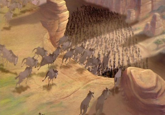 Disney Trivia — The wildebeest stampede in The Lion King took...