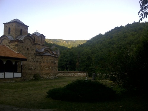 Out of the way of all major roads or larger settlements, the monastery of Poganovo, with its church 