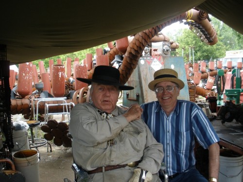 Dr. Evermor and disciple, summer of 2009. I had the fortune to meet Dr. Evermor at his Sculpture Gar