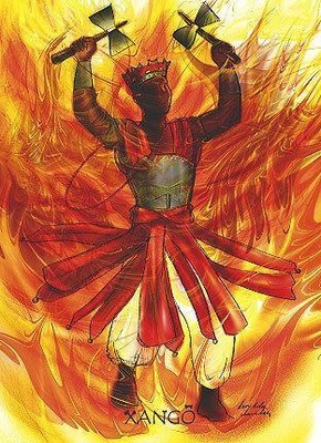 colorfuldiaspora:Chango (Xango, Shango) is a warrior, the Orisha of lightning, dance, and passion. H