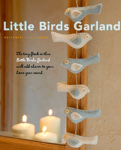 DIY Little Birds Felt Garland. Free tutorial and PDF Instruction Download at Stumbles and Stitches h