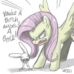 “Can you draw Fluttershy being a meaniepie?”