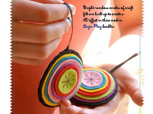 DIY Layer Play Ornament. Free PDF Download from the book  Fa La La La Felt at Stumbles & Stitche