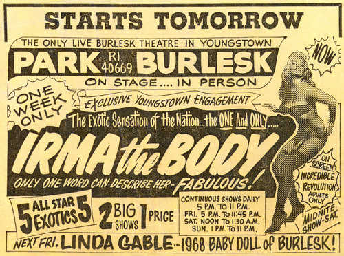 An April 1968 newspaper ad from Ohio’s adult photos
