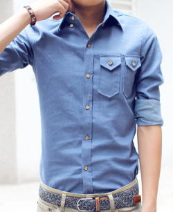 thetieguy:  interesting blue button down.