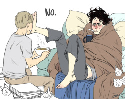 &ldquo;sherlock you need to eat something&rdquo; &ldquo;no&rdquo; &ldquo;it&rsquo;s just soup, it&rsquo;ll make you feel better&rdquo; &ldquo;no&rdquo; &ldquo;sherlo-&rdquo; &ldquo;NO&rdquo; jadeblueafterglow: If  you&rsquo;re still taking requests, can