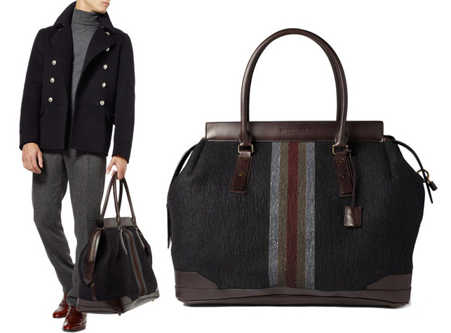 In need of a larger bag? This should do nicely.
anchordivision:
“ Burberry - Large Striped Felt Holdall Bag
”