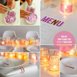 truebluemeandyou:  truebluemeandyou: Sparkly Tablescape - Better photo. I stuck to the 1 photo rule, but then saw all these other sites posting the entire tutorial and tons of photos (the foreign sites always do this like LeFruFru here). This was one