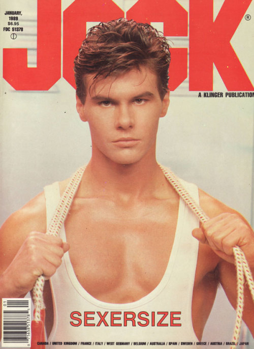gaypornmagazinecovers:  Jock Magazine, January 1989