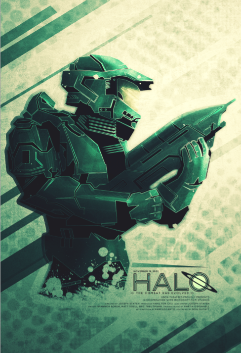 Artist Ron Guyatt brings Halo to theaters everywhere with his gritty new fan art poster. 13" x 19" prints are now on sale at his Etsy store.
Related Rampages: Fallout: New Vegas | Game of Thrones (More)
Halo - Film Poster by Ron Guyatt (Flickr)...