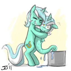 datcatwhatdances asked you: If it is  not too much trouble, I&rsquo;d love to see a happy sea-pony Lyra being held,  perhaps hugged, out-of-bucket by normal Lyra, who might look a tad  bamboozled. Just to throw everybody off.