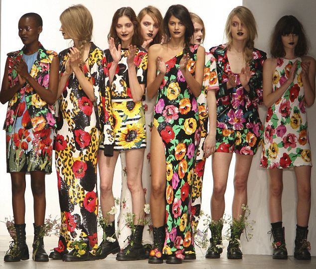 These amazingly over-the-top prints by Ashish at London Fashion Week are straight-up fabulous. But we’re a bit unsure about the boot-bouquets. Perhaps it’s best to leave the flowers in the Garden?