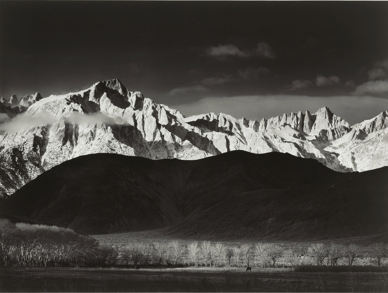 Winter Sunrise, Sierra Nevada, from Lone Pine, California photo by Ansel Adams, 1944