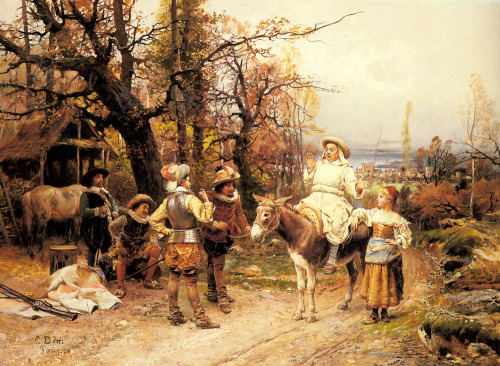 A Halt along the Way by Cesare-Auguste Detti