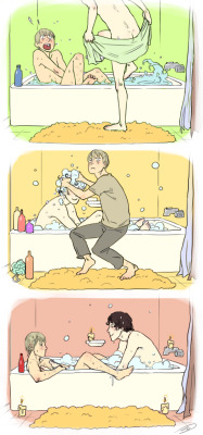 1. bath as flatmates: disaster 2. bath as best friends: adequate 3. bath as boyfriends: &lt;3 theconjuredking: Could I  request John taking a bath and Sherlock, ignoring such trivial  courtesies like &ldquo;privacy&rdquo;, joining him for cuddling?  