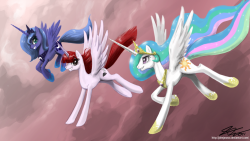 Princess Luna, Lauren Faust, And Princess Celestia. When I Uploaded This Yesterday
