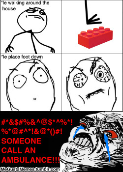 The-Absolute-Funniest-Posts:  Megustamemes: When You Step On Legos While Barefoot.