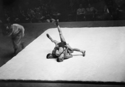 wrestlingisbest:  LA Olympics, 1932. M. Nizzola of Italy vs L. Szekfu of Hungary, heavyweight Greco-Roman wrestling match. 