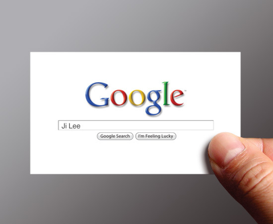 ‘Google Me’ Business Card. Download this template to print your own.