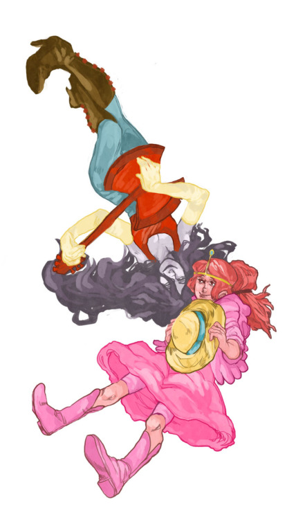 cartilaginousfat:   marceline and bubblegum i’m totally excited for some mega awesome platonic lady lovin lay it on me *hint; for best view open high resolution in a new tab   I love this styleee.