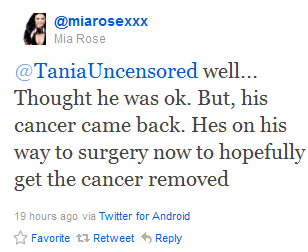 fuckyeahmiarosexxx:  Guys, if you could please continue to simply keep Mia’s father and her family as well as herself in your thoughts and hopes or prayers even, it would truly be appreciated at this time. Thank you. ♥ xoxo 