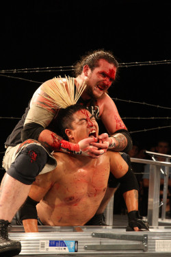 Masada is a sick man! He put all those skewers into Ito&rsquo;s head in one shot! Brutal, can&rsquo;t wait to watch this match!