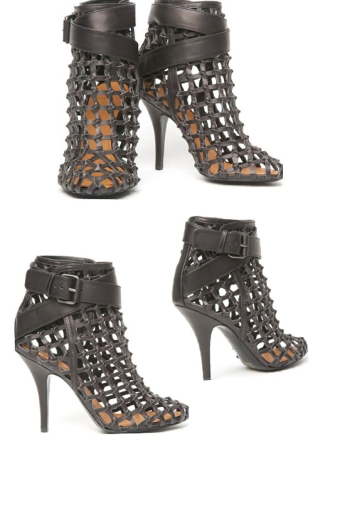 Givenchy ankle wrap woven leather cage booties. Recently spotted on Rihanna during her Rio de Janeir