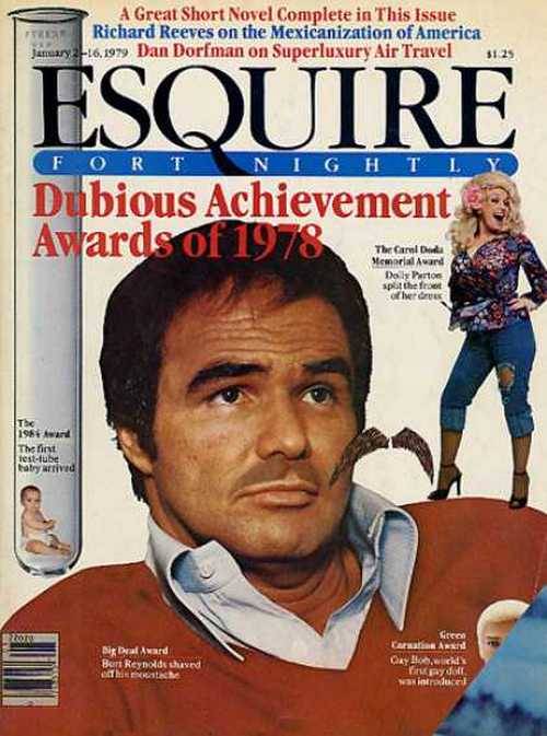 superseventies:Burt Reynolds on the cover of Esquire, January...