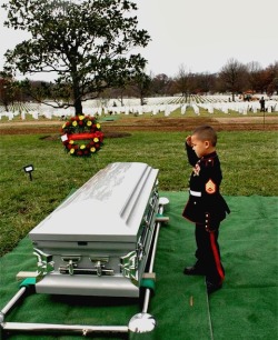  Rochester, N.Y.- Staff Sergeant Javier Ortiz-Rivera called his boys his little Marines. He loved playing with them and teaching them how to salute and stand tall. The youngsters used those lessons to bid their father farewell. Wearing tiny Marine uniform